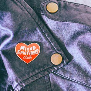 Tuesday Bassen Mixed Emotions Club Heart Lapel Pin